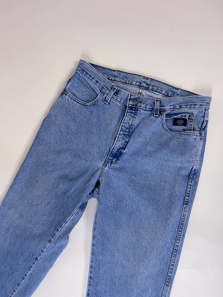 90s Vintage Harley Davidson Light Wash Straight Leg Jeans Size L - Picture 7 of 8